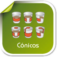 Etiquetado de productos cónicos